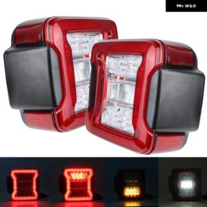 ジープ 2個 LED テールランプカーライトユーロバージョン ラングラー JL 2018 2019 リアランプブレーキリバースライトデイタイムランニングライト - EUROPEAN Clear