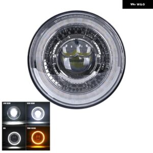 ジープ 7インチ LED ヘッドライト LADA NIVA 4X4 7インチ H4 LED ヘッドライト エンジェルアイズ ラングラーオフロード 4X4 スズキ サムライ トヨタ - 1pcs Sliver