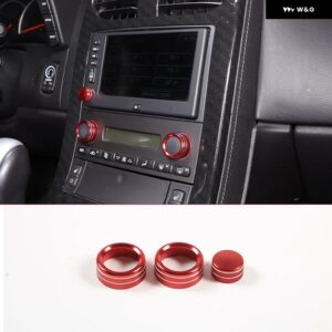 シボレー コルベット C6 2005-2013 合金中央制御空調 CD ボリュームノブカバー 装飾アクセサリー - red