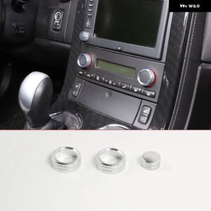 シボレー コルベット C6 2005-2013 合金中央制御空調 CD ボリュームノブカバー 装飾アクセサリー - silver
