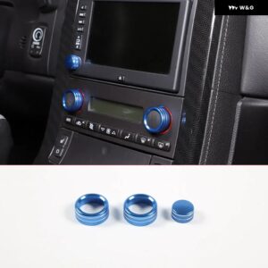 シボレー コルベット C6 2005-2013 合金中央制御空調 CD ボリュームノブカバー 装飾アクセサリー - blue