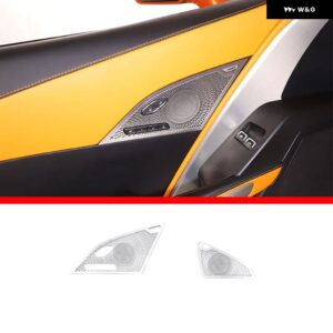 シボレー ドアオーディオスピーカーカバー 装飾スピーカーフレーム コルベット C7 2014-2019 インテリア アクセサリー - 2-pcs