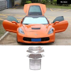 シボレー コルベット C7 2014-2019 フロントガラス 全窓ガラス日焼け止めパラソルカーアクセサリー - 7　pieces