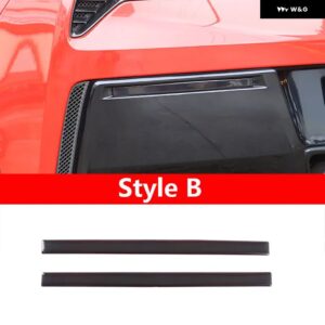 シボレー コルベット C7 2014-2019 ABS ブラックリア テールライト リア フォグランプ ブラックアウトカバー トリム ステッカー - style　b