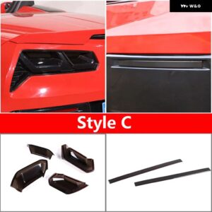 シボレー コルベット C7 2014-2019 ABS ブラックリア テールライト リア フォグランプ ブラックアウトカバー トリム ステッカー - style　c