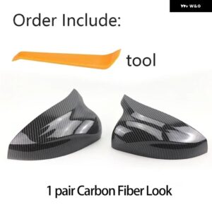 アウディ ホーン形状カーボンルックブラックバック ミラー サイド ミラー カバー キャップ A3 S3 8V RS3 2013-2019 - Carbon Fiber Look
