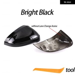 アウディ 交換用 2個 クロームサイド ミラー カバー B9 A4 A5 S4 RS4 RS5 RS S A 4 5 2017-2019 反転 ミラー カバー - black