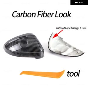アウディ 交換用 2個 クロームサイド ミラー カバー B9 A4 A5 S4 RS4 RS5 RS S A 4 5 2017-2019 反転 ミラー カバー - Carbon Look