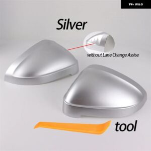 アウディ 交換用 2個 クロームサイド ミラー カバー B9 A4 A5 S4 RS4 RS5 RS S A 4 5 2017-2019 反転 ミラー カバー - Silver