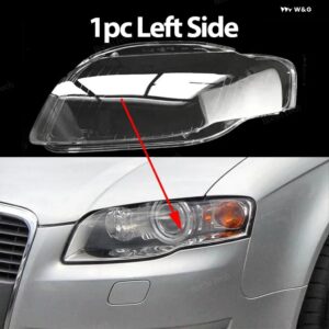 アウディ ヘッドライト クリア ヘッドライト レンズ ヘッドランプ ハウジング カバー レンズ 光 A4 B7 2006 2007 2008 - 1pc Left Side