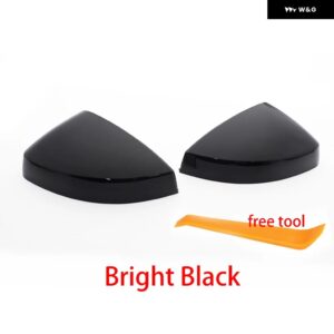 アウディ 2個 A3 S3 8V RS3 バック ミラー カバー キャップシェル ハウジング ドアサイド ウイング ミラー カバー カーアクセサリー - black
