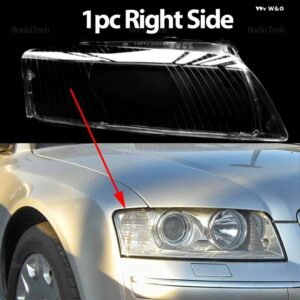 アウディ ヘッドライト カバー クリアマスクレンズ ヘッドランプ シェルポリカーボネート A8 D3 4E A 8 2002-2009 - 1pc Right Side