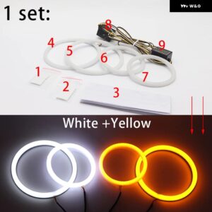 シボレー AVEO ソニック T300 2011-2015 カー スタイリング 乳白光 SMD LED エンジェルアイズ リングキット ウィンカー - White and yellow