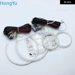 シボレー カマロ 2010-13 超高輝度白色 3528 SMD LED エンジェルアイキット デイタイム ランニングライト DRL - with line