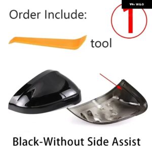 アウディ 1ペア サイドケース トリム カーボンスタイル /ブラックバック ミラー キャップ A4 B9 クワトロ SLINE A5 S5 RS5 スポーツバックサイドアシスト - 1.Black no assist