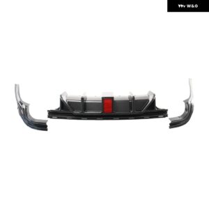ジープ リア バンパー ディフューザー LED 付きグランド チェロキー SRT モデル 4 排気 2014-2022/ トラック ホーク 2018-2022 - Carbon　fiber　style