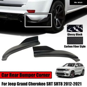 ジープ 2個 リア バンパー ディフューザー サイドコーナー 2012-2021 グランド チェロキー SRT SRT8 黒スプリッターエプロン SPOLIER - Glossy　Black