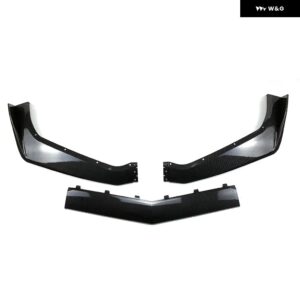 シボレー コルベット C7 バンパー 2014-2019 ZR1 スタイル フロント バンパー リップスプリッター スポイラー カーボンスタイル - Glossy Black