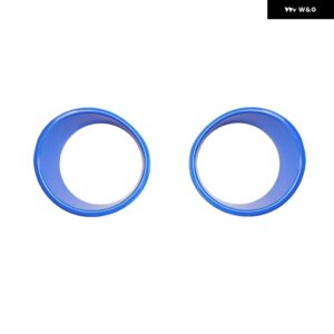ジープ 2個 カーアクセサリー ヘッドライト リングカバー 装飾 ラングラー JL 2024 ABS 外装 フロント トリム カーボンルック - Blue