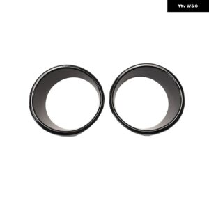 ジープ 2個 カーアクセサリー ヘッドライト リングカバー 装飾 ラングラー JL 2024 ABS 外装 フロント トリム カーボンルック - Black