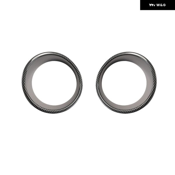 ジープ ラングラー JL 2024 2個 カーアクセサリー ヘッドライト リングカバー 装飾 ABS 外装 フロント トリム カーボンルック - Style