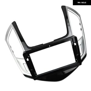 シボレー ダブルディンラジオ フェイシア クルーズ 2013-2015 ステレオ DVD プレーヤー GPS パネル ダッシュ再取り付け取り付け - Gloss Black Silver