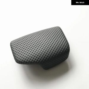 アウディ 黒パンチングレザーセレクターレバー ハンドル ギア シフト ノブハンドボールカバー A4 B9 A5 Q7 Q5 2016-19 - A