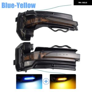 アウディ Q2 2018 2019 2020 Q3 2019 2020 スクロール LED ダイナミックウィンカー ライトサイド ミラー フラッシュライトリピーターウインカーランプ - Blue-Yellow