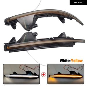 アウディ 車ダイナミックウインカー ミラー ライト A7 S7 RS7 2011 2013-17 LED ウィンカーシーケンシャル インジケータランプ - White-Yellow