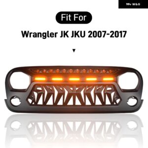 ジープ フロント レーシンググリル グリル ラングラー JK 2007-2017 メッシュマスクカバー 自動グリル 外装 車アクセサリー - TYPE　A