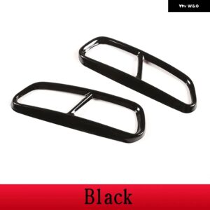 アウディ テールスロート パイプ カバー A6 C7 16-18 ステンレス 排気テール パイプ 装飾 フレーム カーアクセサリー - black