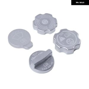 シボレー コルベット C7 2014-2019 合金 赤 エンジン ルームオイルキャップフルード リザーバー ウォータータンクカバー カーアクセサ - Silver