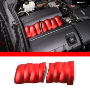 シボレー コルベット C6 2005-2013 合金 赤 エンジン 吸気カバー トリム ステッカー カーアクセサリー - red