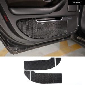 アウディ A8 D3 D4 2004-2012 ソフトカーボンリアドアアンチキック パネル カバー トリム ステッカー カーアクセサリー - Carbon Fiber2
