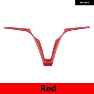 アルファロメオ STELVIO GIULIA 2017-2019 ABS マットブラック/レッド ステアリングホイール V 形状フレーム カバー トリム ステッカー 自動 - red
