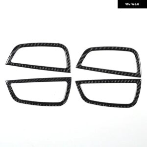 アウディ 2004-2012 A8 ソフトカーボンドアインナーハンドルフレーム カバー ステッカー 車内アクセサリー 4個 - carbon fiber