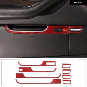 アウディ A8 D3 2004 - 2012 車屋内 ガスタンク カバー トランク スイッチ ステッカー ソフトカーボン インテリア アクセサリー 8個 - black