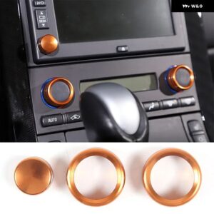 シボレー コルベット C6 2005-2013 合金 カー エアコン ボリュームスイッチノブカバー 装飾 アクセサリー - Orange