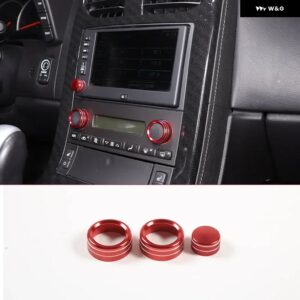 シボレー コルベット C6 2005-2013 合金 カー エアコン ボリュームスイッチノブカバー 装飾 アクセサリー - red