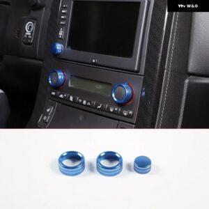 シボレー コルベット C6 2005-2013 合金 カー エアコン ボリュームスイッチノブカバー 装飾 アクセサリー - blue