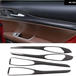 アルファロメオ 車内ドア パネル トリム 装飾 ストリップ STELVIO 2017-20 ABS カーボンカーアクセサリー - Black Dry Carbon