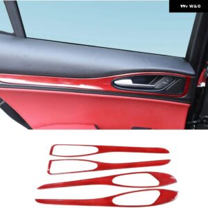 アルファロメオ 車内ドア パネル トリム 装飾 ストリップ STELVIO 2017-20 ABS カーボンカーアクセサリー - Red Dry Carbon
