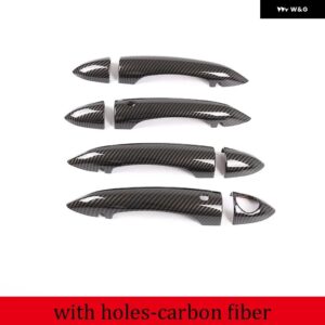 アルファロメオ ABS カーボン車 外装 ドアハンドル グラブカバー トリム ジュリア 952 ステルヴィオ 949 2017-2020 外装 アクセサリー - A-with holes
