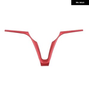 アルファロメオ レッドカーボンスタイル ABS ステアリングホイール V 形状 装飾 フレーム トリム ステルヴィオジュリア 2017 2018 2019 - red