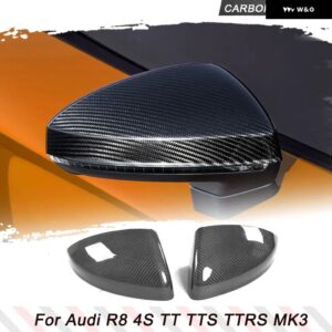 アウディ 交換スタイル カーボンカーレースバック ミラー カバー キャップ 8S MK3 TT/TTS 2016-2020 4S MK2 R8 2016-2019 - With Line Assist