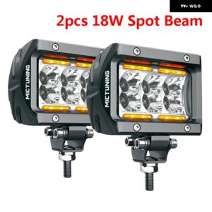 ジープ 車 LED ワーク ライトバー アンバー 周囲光 UNLIMITED-GO K1 4インチ 18W LED スポットワークランプ ATV SUV トラック ボート用 - 2pcs　18W　Spot　Beam