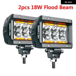 ジープ 車 LED ワーク ライトバー アンバー 周囲光 UNLIMITED-GO K1 4インチ 18W LED スポットワークランプ ATV SUV トラック ボート用 - 2pcs　18W　Flood　Beam