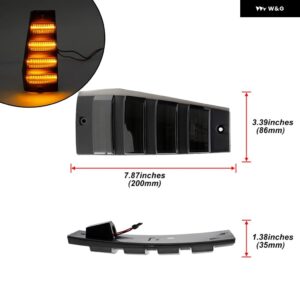 ジープ スモークストリップスタイル LED バンパー コーナーフェンダーサイド マーカーライト 1984-1996 チェロキー XJ 1984-1990 ワゴニア 86-92 コマンチ用 - smoked　amber