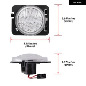 ジープ 2X ユーロスタイル スモーク レ ラングラー JK JKU 2007-2017 フロントフェンダーフレア アンバー LED サイド マーカーライト - clear　lens