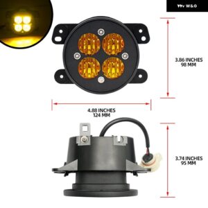 ジープ OE-SPEC 5182026AA アンバー LED バンパー フォグライト ASSY キット グラディエーター JT 2020-2024 ラングラー JK JL チェロキー KL グランド チェ - yellow　lens